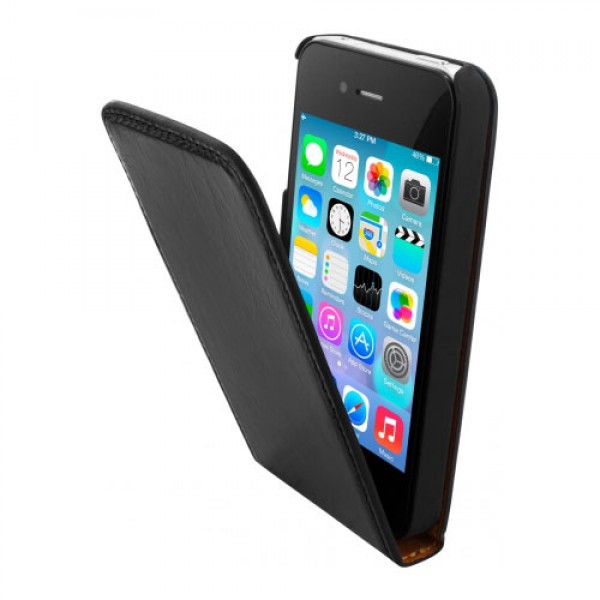 Mobiparts Luxury Flip Case Black iPhone 4/4S
