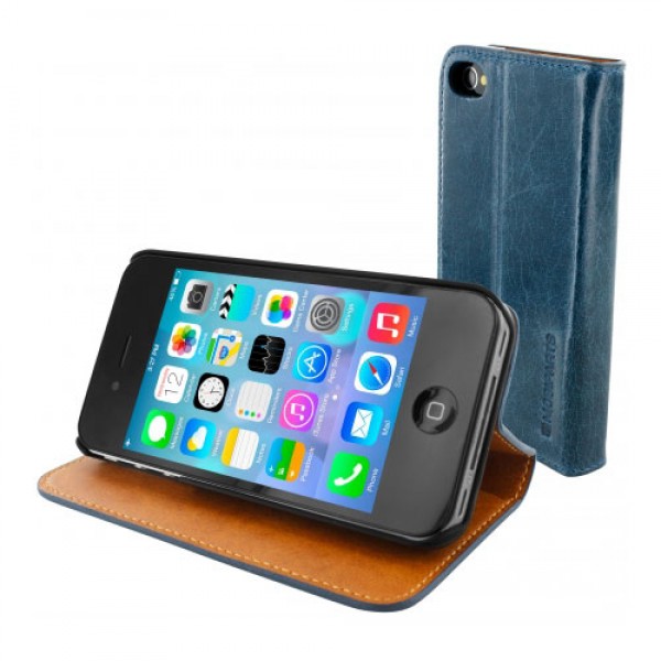 Mobiparts Luxury Book Case Blue iPhone 4/4S