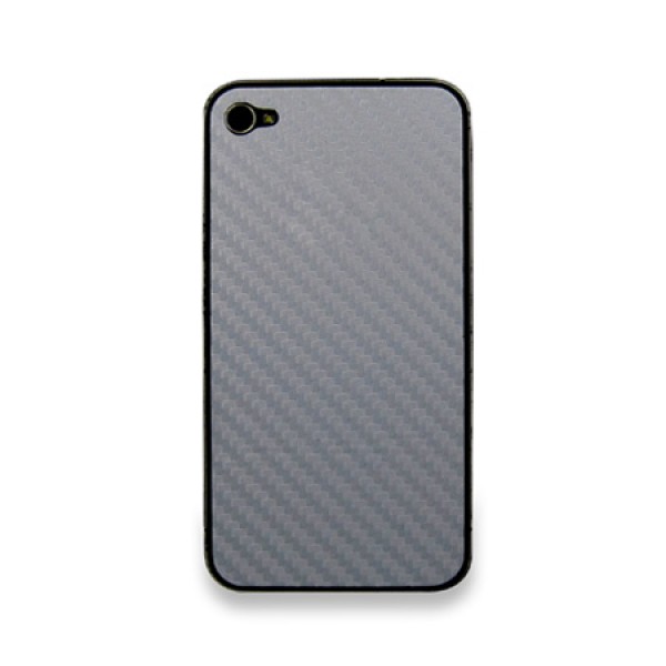 Carbon Full Body Skin Zilver iPhone 4 en 4S