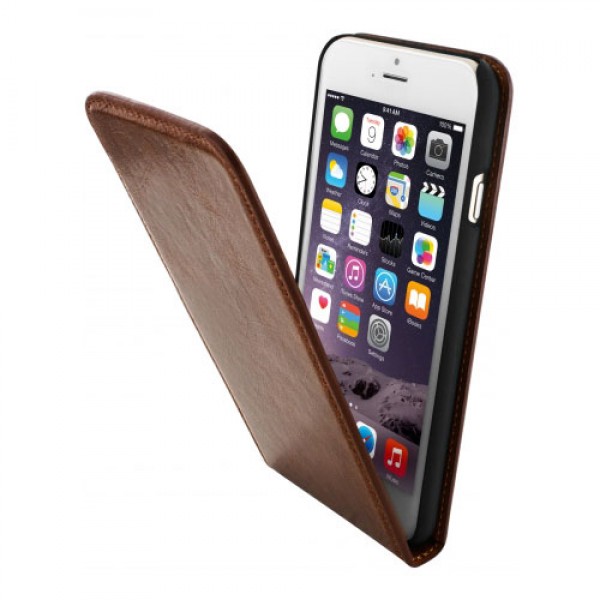 B-Stock* Mobiparts Luxury Flip Case Brown iPhone 4/4S