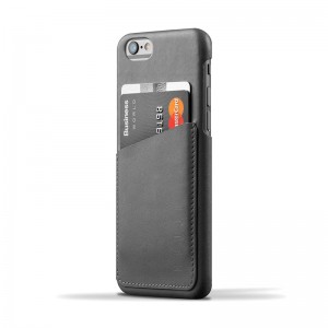 Mujjo Leather Wallet Grey iPhone 6