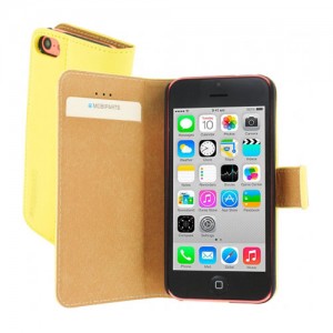 Mobiparts Premium Wallet Yellow iPhone 5C