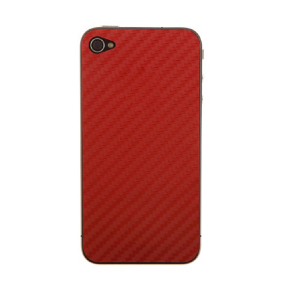 Carbon Full Body Skin Rood iPhone 4 en 4S