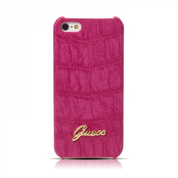 Guess Back Case Crocodile Pink Matte iPhone 5 en 5S