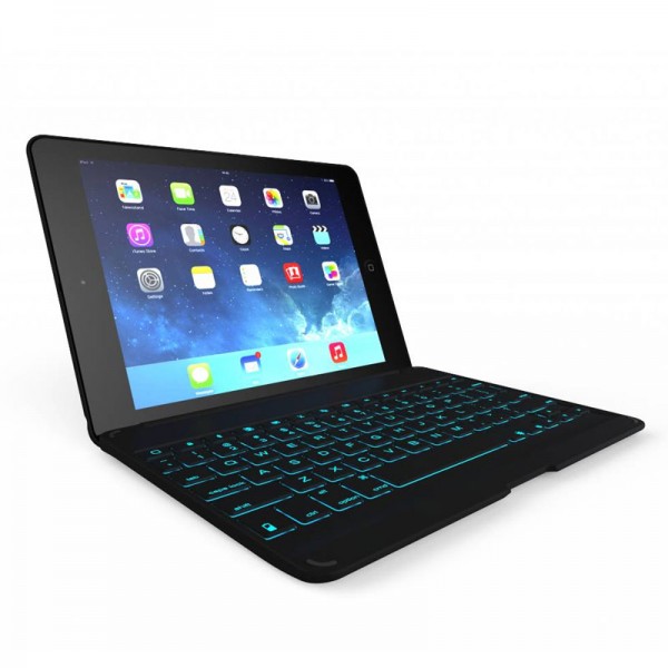 ZAGG ZAGGkeys Folio Backlit Bluetooth Keyboard Case Black iPad Air