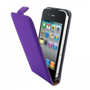 Mobiparts Premium Flip Case Purple iPhone 4/4S