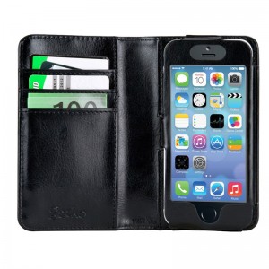 Gecko Deluxe Wallet Black iPhone 5/5S