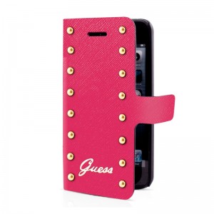Guess Booklet Case Studded Pink iPhone 5 en 5S