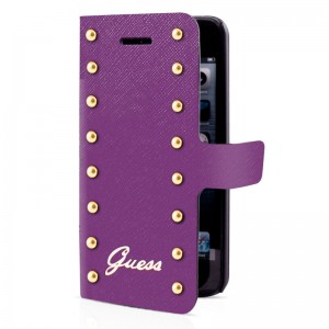Guess Studded Folio Case Purple iPhone 5C